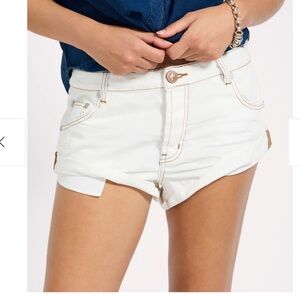 One Teaspoon White Bandit Denim Shorts Size 27